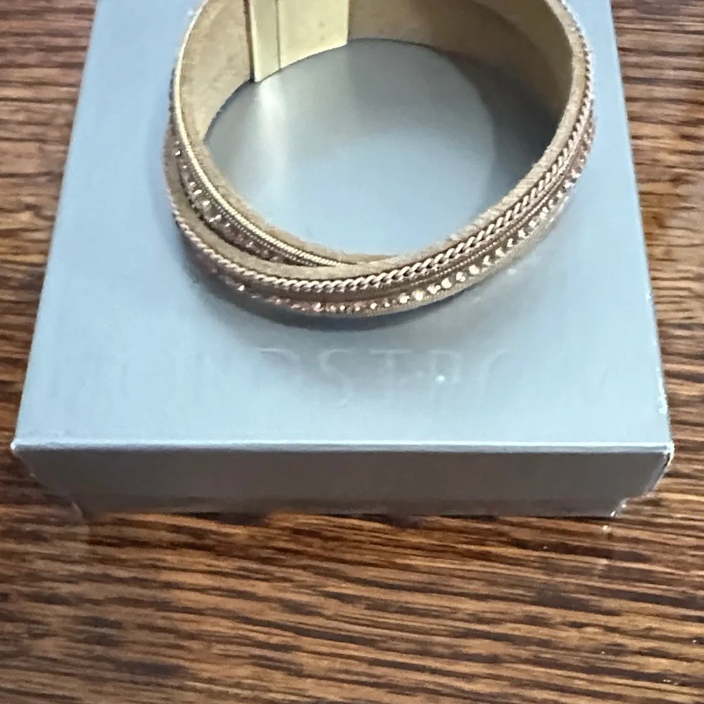 Gold-Tone Multi-Row Magnetic Cuff Bracelet